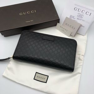 GUCCI Dark Brown Zip Around Wallet